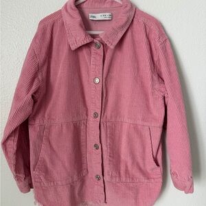 Zara Rose Pink Corduroy Button Jacket